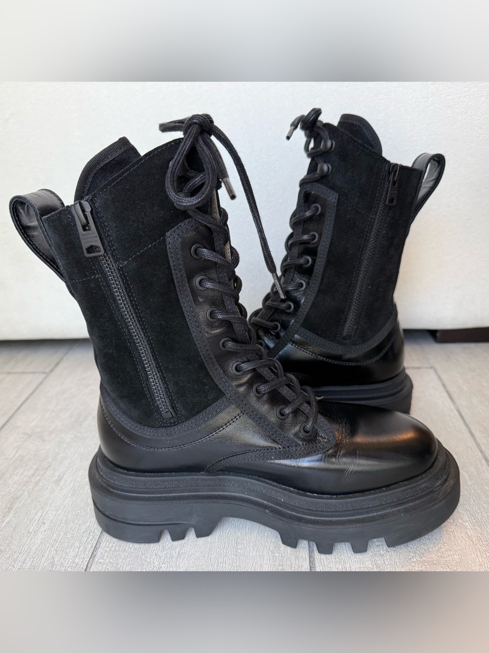 All Saints Alexia Lug Sole Combat Boot Women - Picture 13 of 14